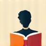 Icon representing reader and book